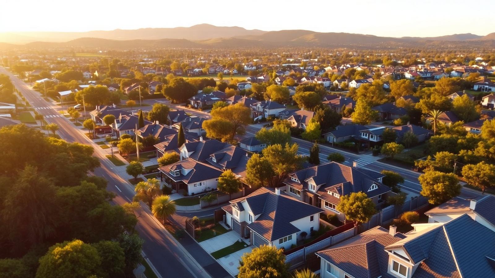 Aerial view of Adelaide suburbs